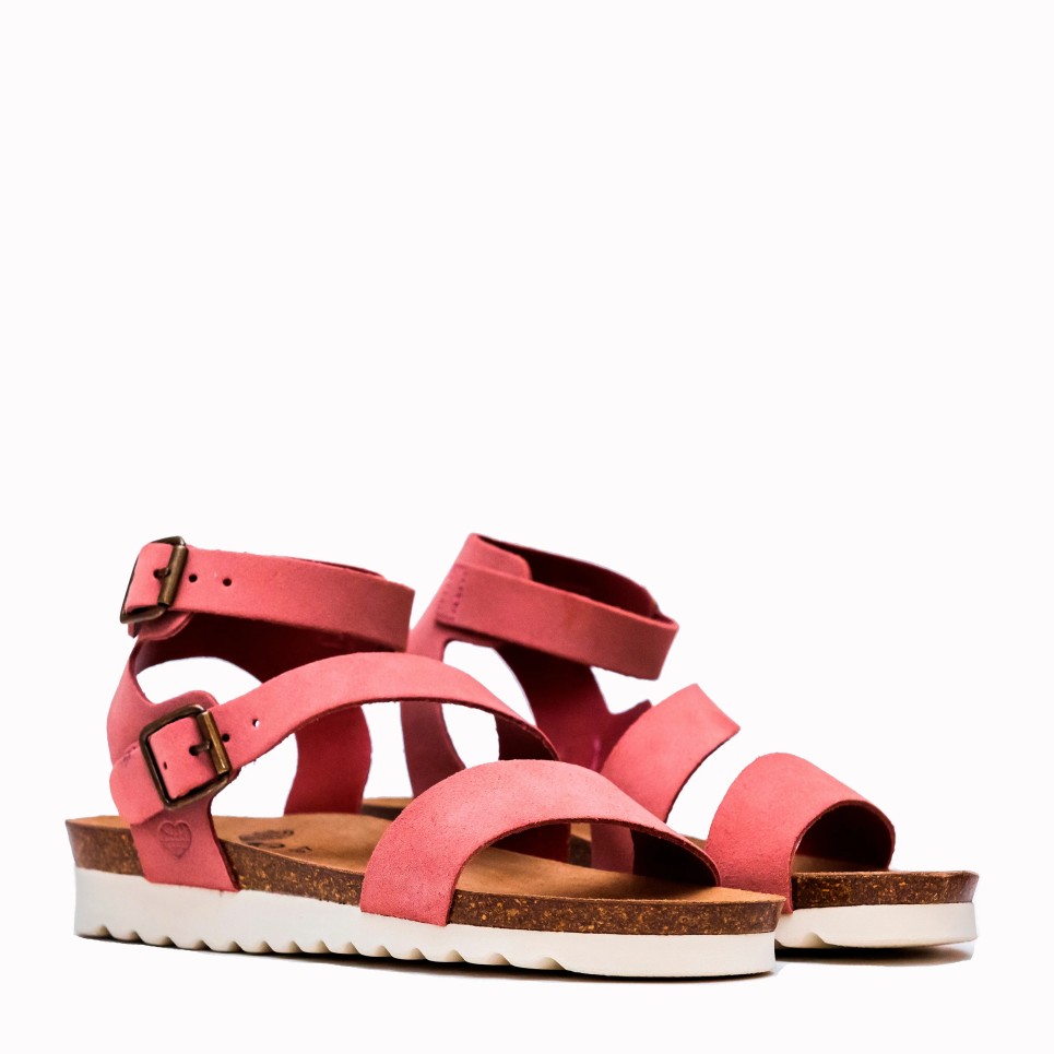 Sandalia Key bio serraje tiras rosa | TakeMe®