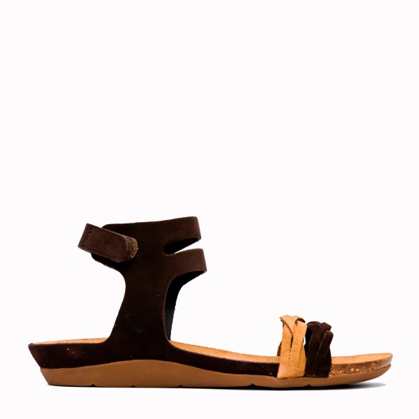 Neus brown-tan suede bio sandal | TakeMe®