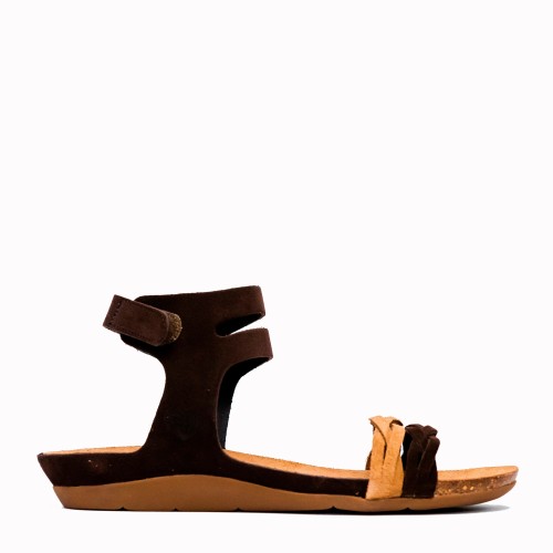Neus brown-tan suede bio sandal | TakeMe®