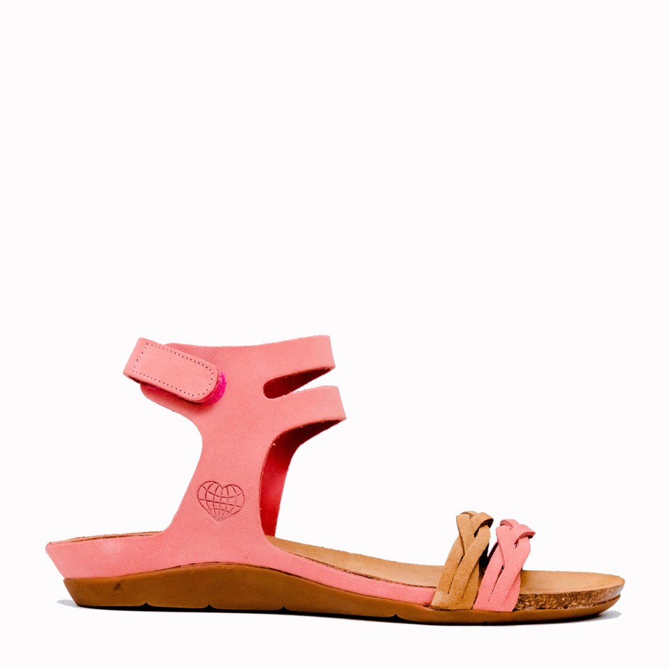 Neus pink-tan suede bio sandal