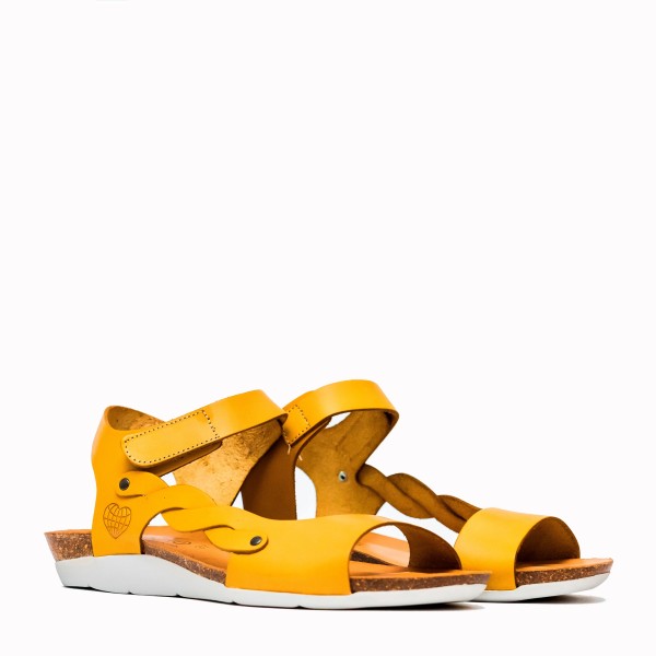 Neus yellow cowhide bio sandal | TakeMe® 2
