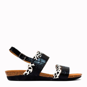 Neus black cowhide bio sandal