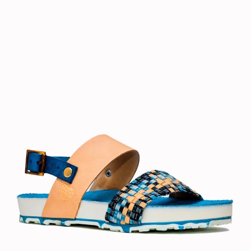 Sandalia Jobalo bio piel textil blue | TakeMe®