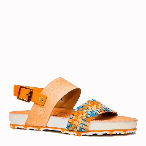 Sandalia Jobalo bio piel textil orange | TakeMe®