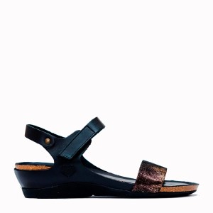 Sofia black leather bio sandal