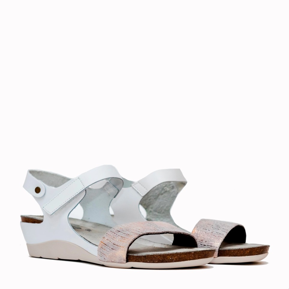 Sofia white leather bio sandal | TakeMe®