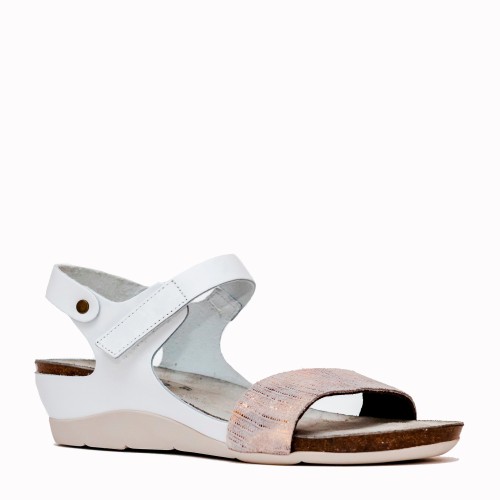 Sofia white leather bio sandal | TakeMe®