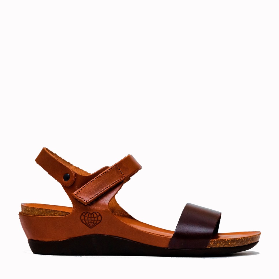 Sofia moka leather bio sandal
