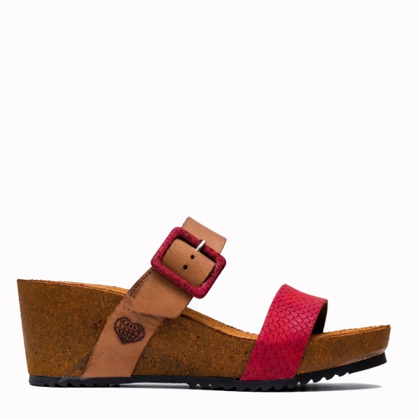Vardar red leather bio sandal | TakeMe®