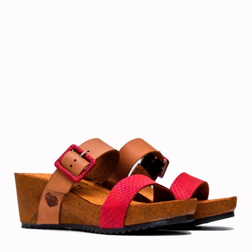 Sandalia Vardar bio piel red | TakeMe®