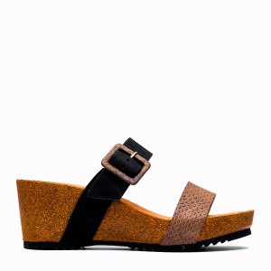 Vardar black leather bio sandal