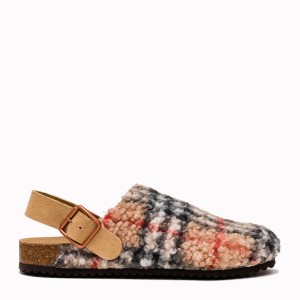 Beige Checkered Lapland Clog