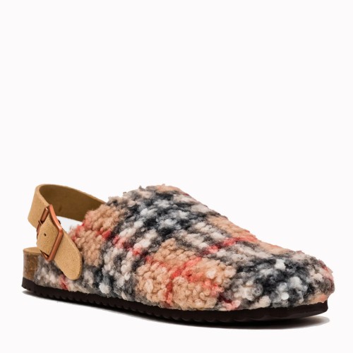 Beige Checkered Lapland Clog | TakeMe®