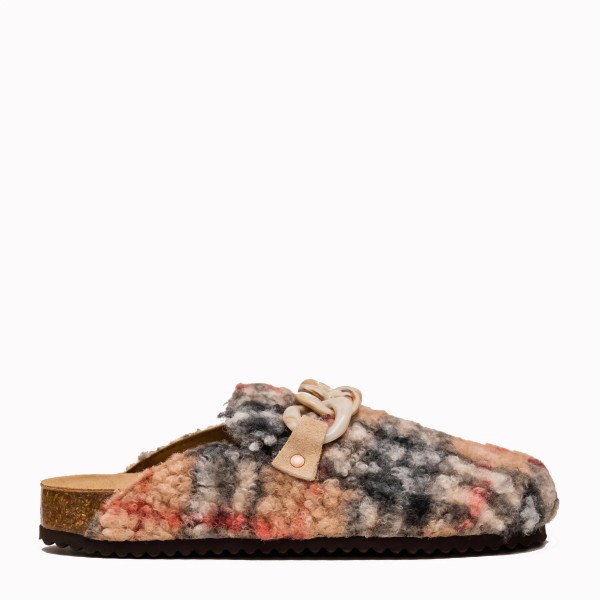 Beige Checkered Moose Clog | TakeMe®