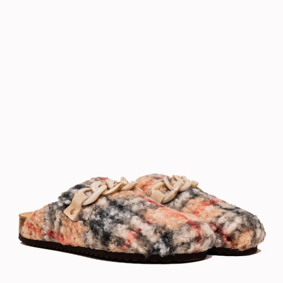 Beige Checkered Moose Clog | TakeMe®