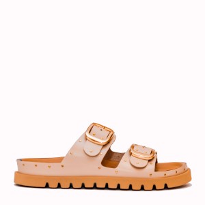 Teulada cream cow leather two buckles sandal