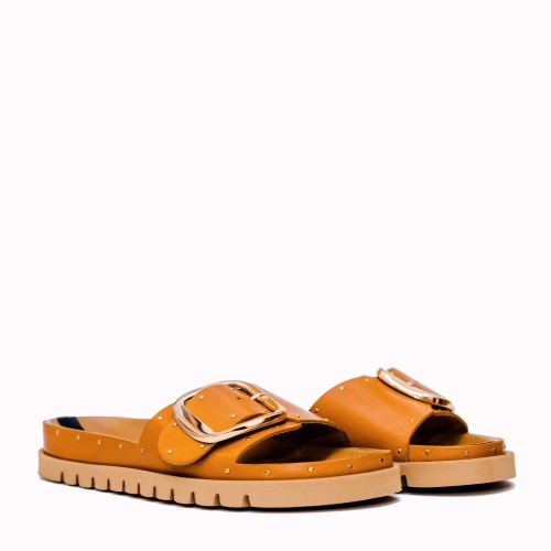 Teulada tan cowhide sandal | TakeMe®