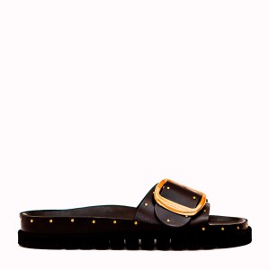 Teulada black cow leather sandal