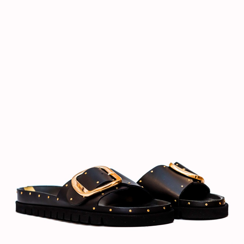 Teulada black cow leather sandal | TakeMe®