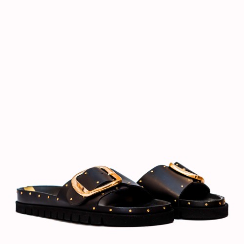 Teulada black cow leather sandal | TakeMe®