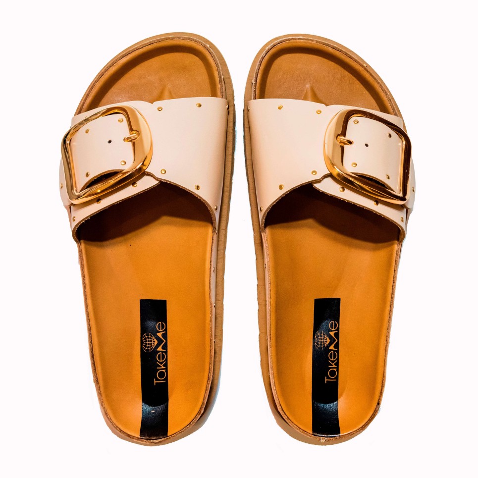 Sandalia Teulada vaqueta cream | TakeMe®