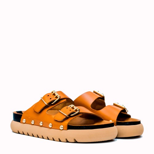 Campello tan cowhide sandal | TakeMe®