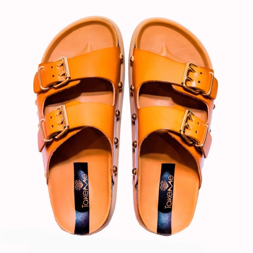 Sandalia Campello vaqueta tan | TakeMe®