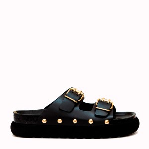 Campello black cowhide sandal