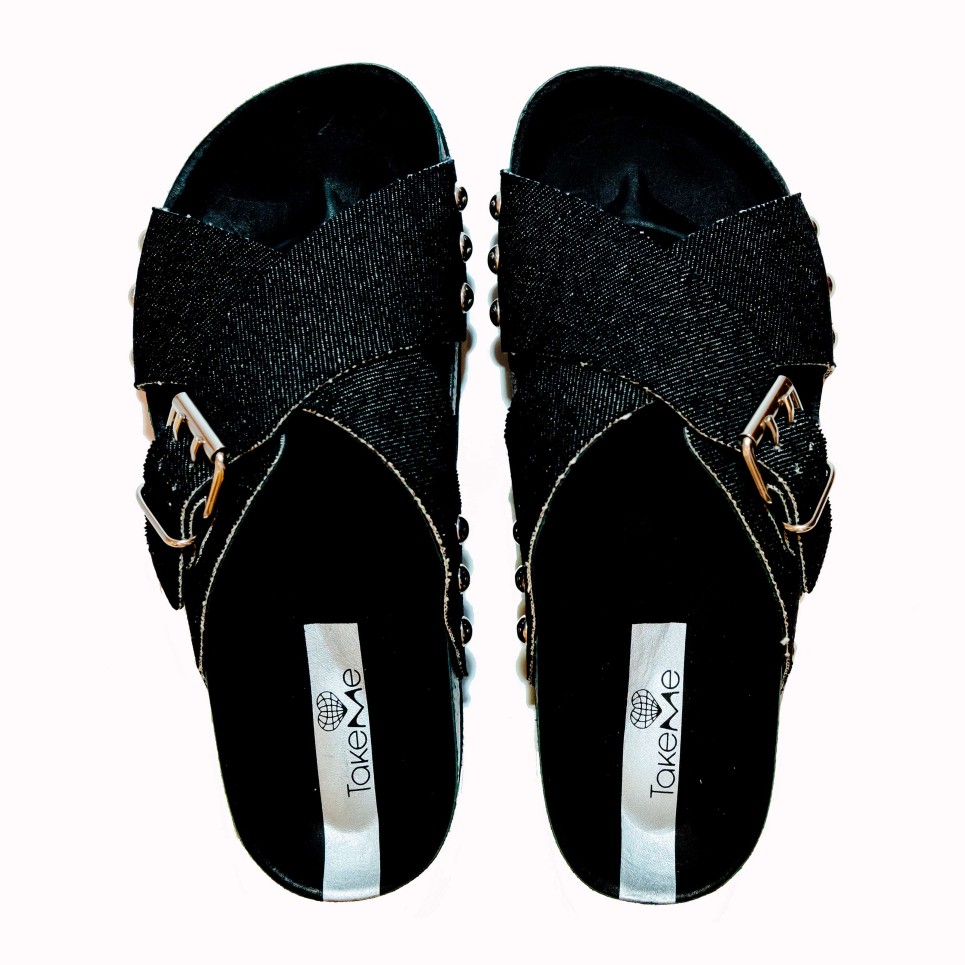 Javea black jeans sandal | TakeMe®