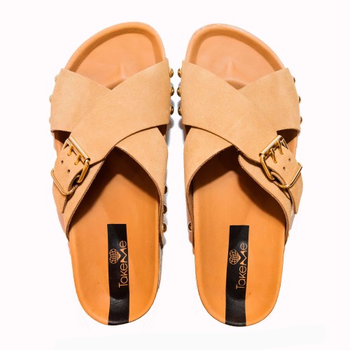 Javea mushroom suede sandal | TakeMe®