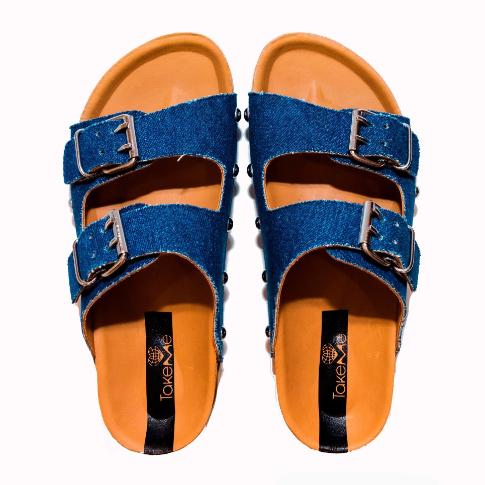 Sandalia Javea dos hebillas vaquero jeans | TakeMe®
