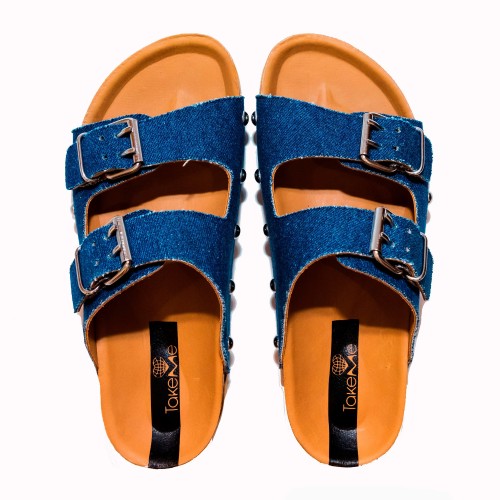 Sandalia Javea dos hebillas vaquero jeans | TakeMe®