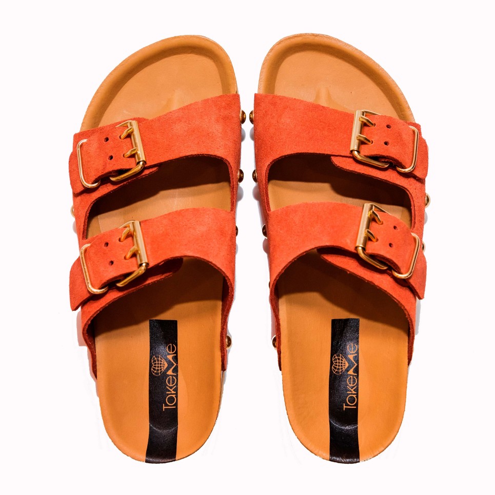 Javea muskat suede two buckles sandal | TakeMe®