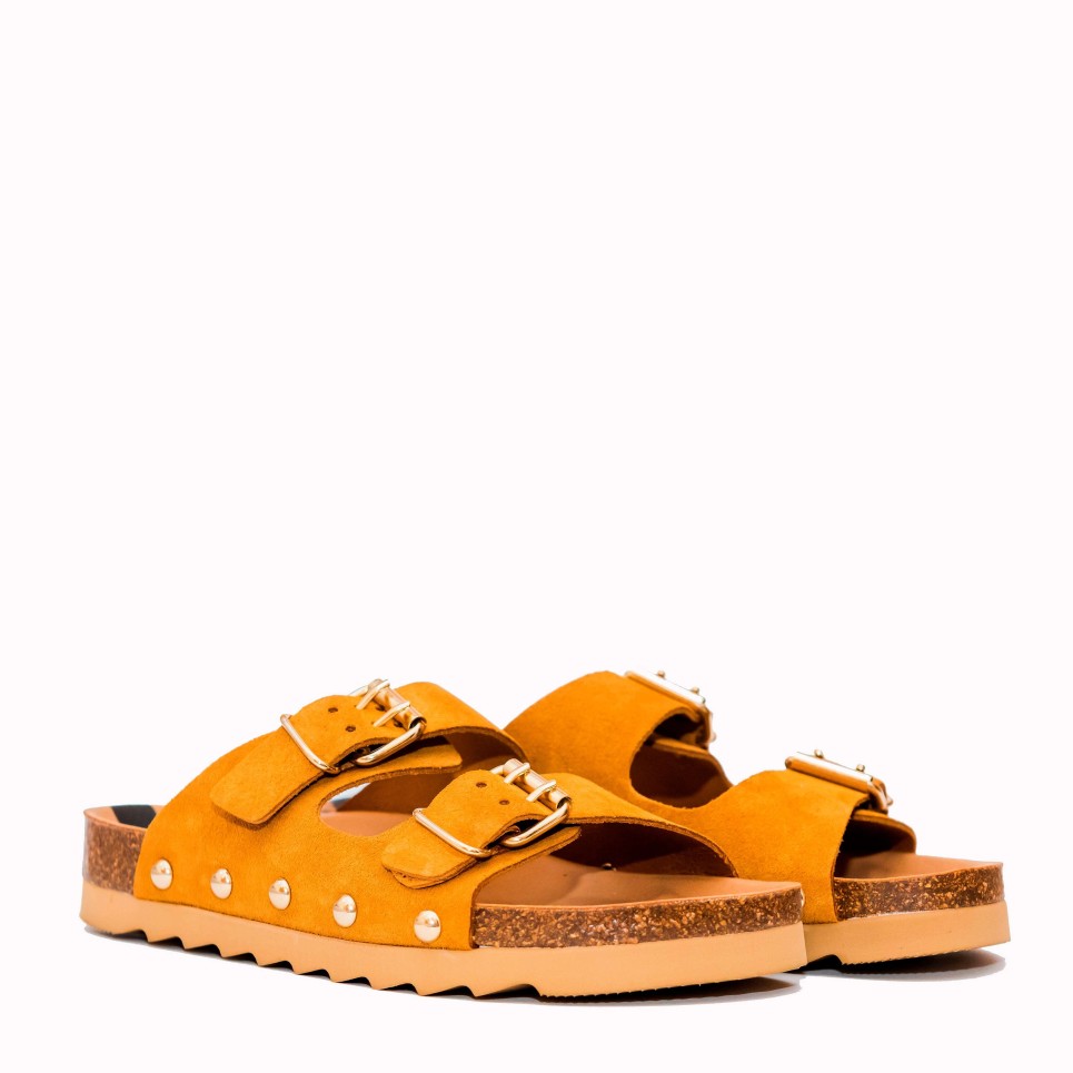 Javea whisky suede two buckles sandal | TakeMe®