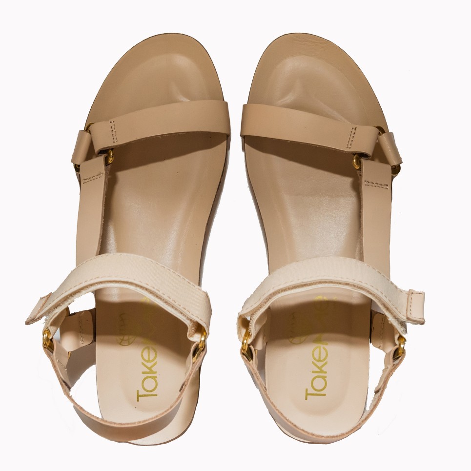 Arenales cream cow leather sandal | TakeMe®