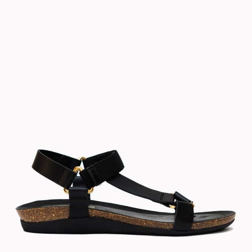 Sandalia Arenales vaqueta negro | TakeMe®