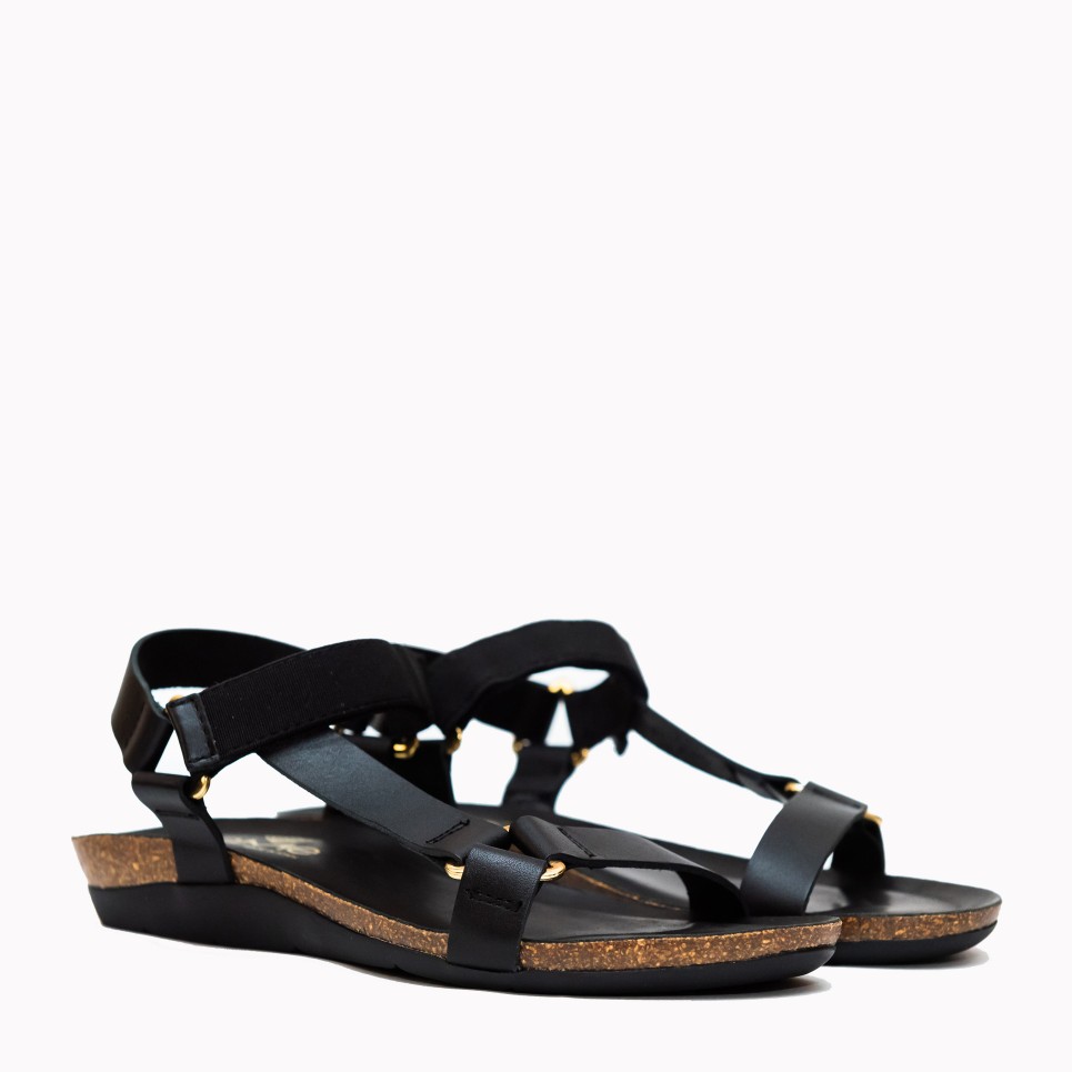 Arenales black cow leather sandal | TakeMe®