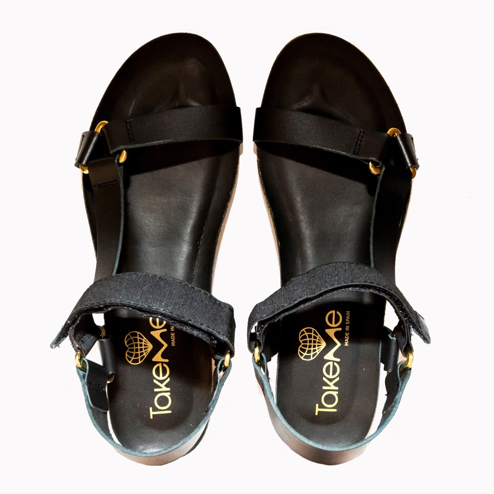 Arenales black cow leather sandal | TakeMe®
