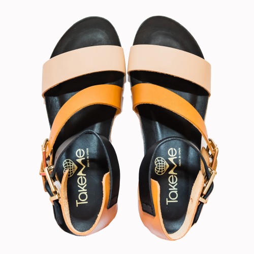 Sandalia Torrevieja vaqueta multi negro | TakeMe®