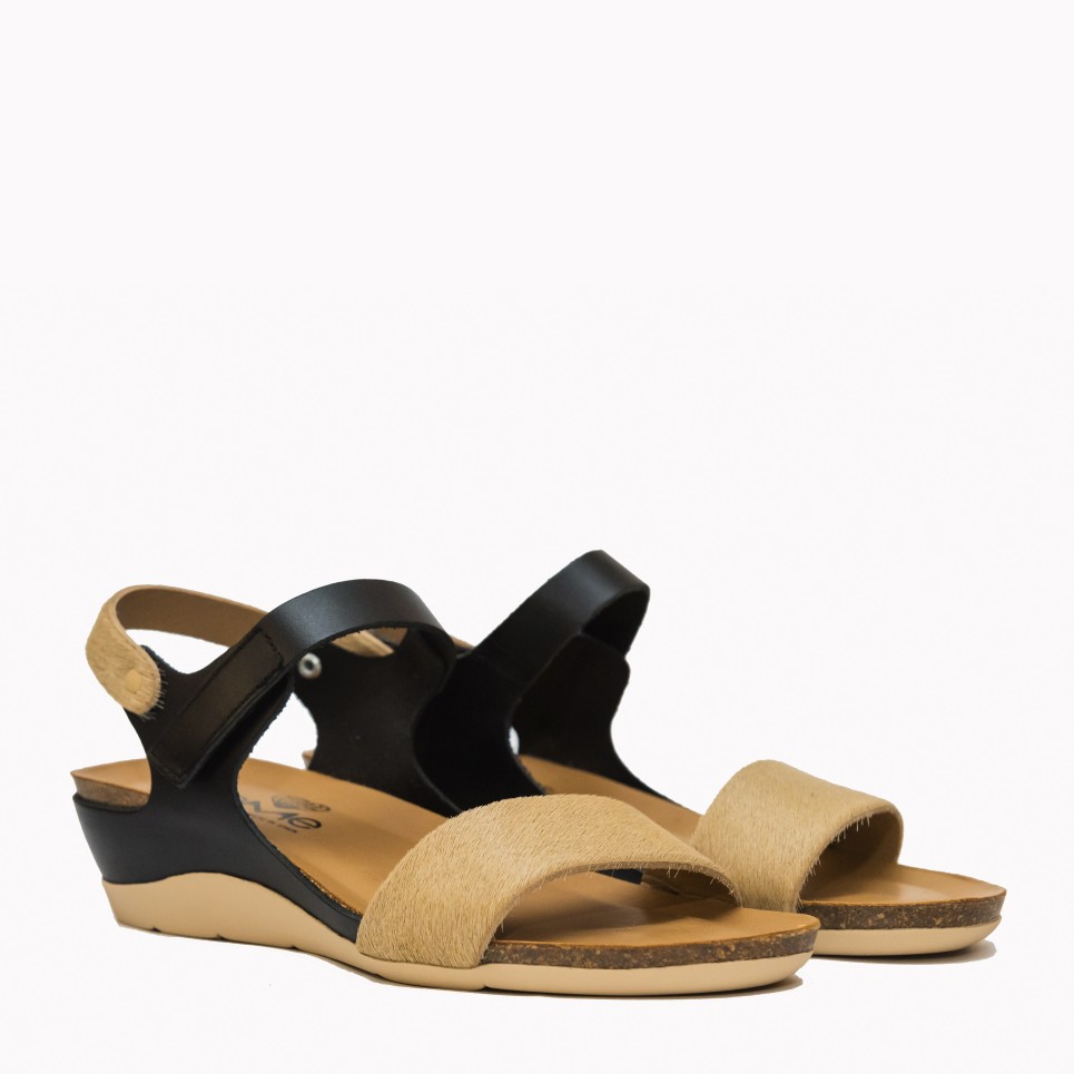 Torrevieja black and beig pony sandal | TakeMe®