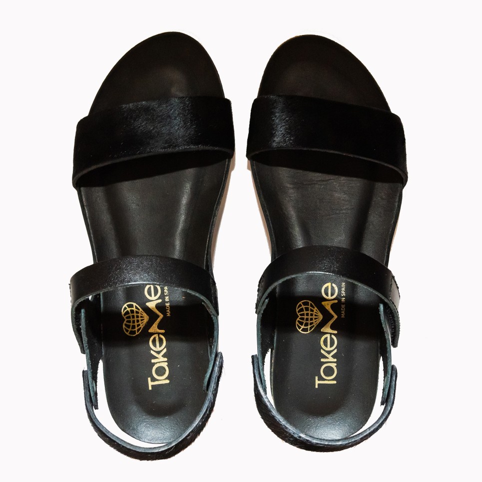 Torrevieja black pony sandal | TakeMe®