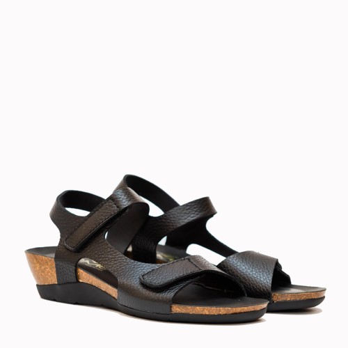 Torrevieja black mongot leather sandal | TakeMe®
