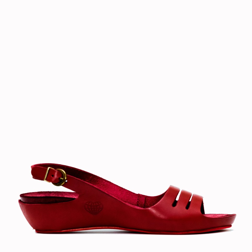 Sofia rosso cowhide bio sandal