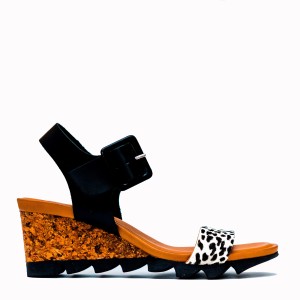 Cape black cowhide bio sandal