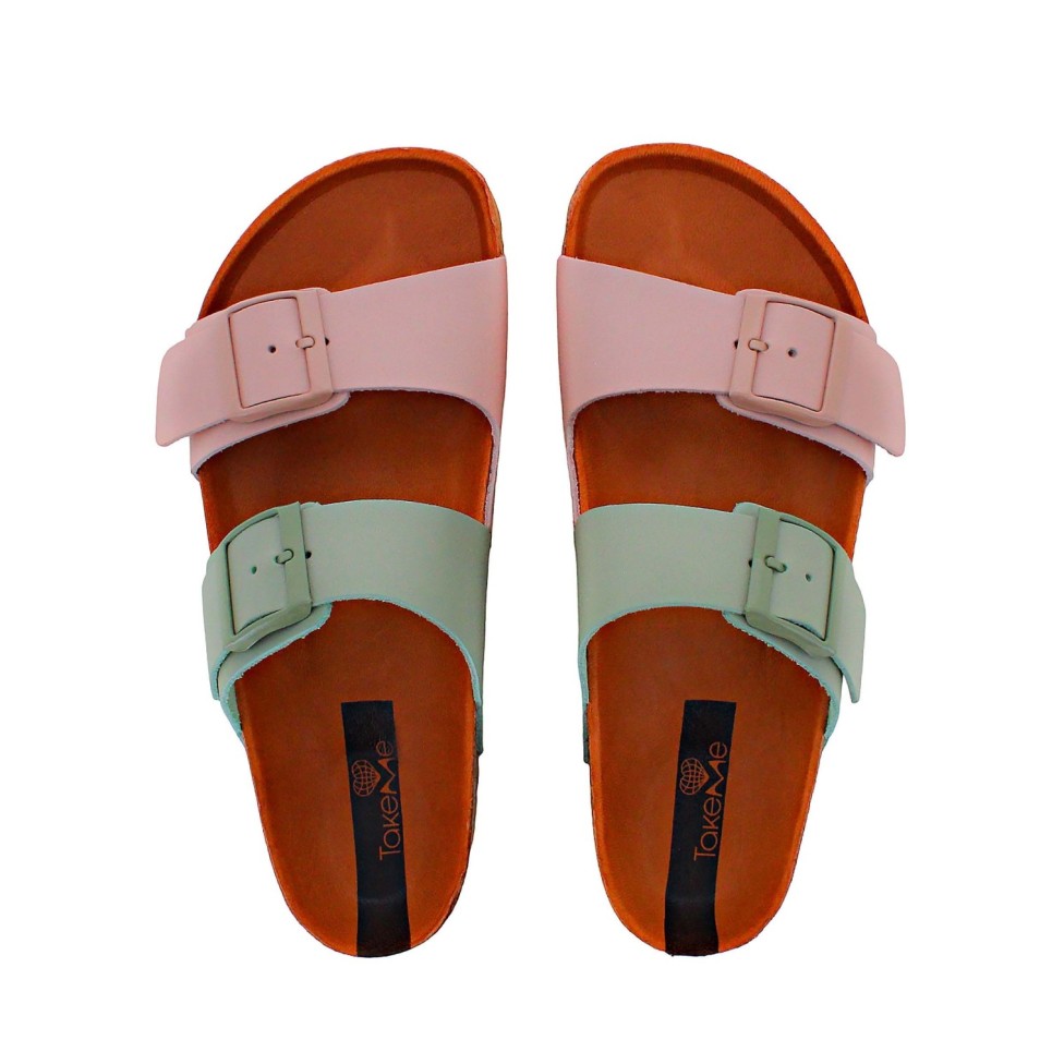 Antibes cow skin mint sandal