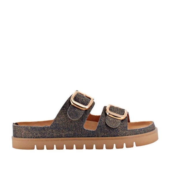 Cassis metal gold jeans sandal