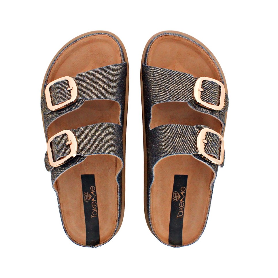 Sandalia Cassis vaquero metal oro