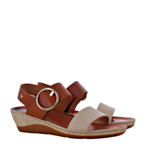 Deauville oak cow sandal
