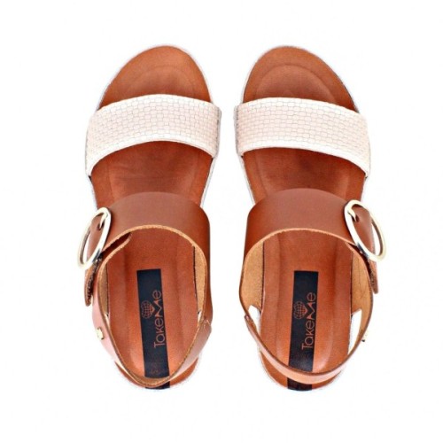 Deauville oak cow sandal
