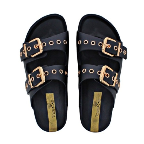 Roscoff napa black sandal